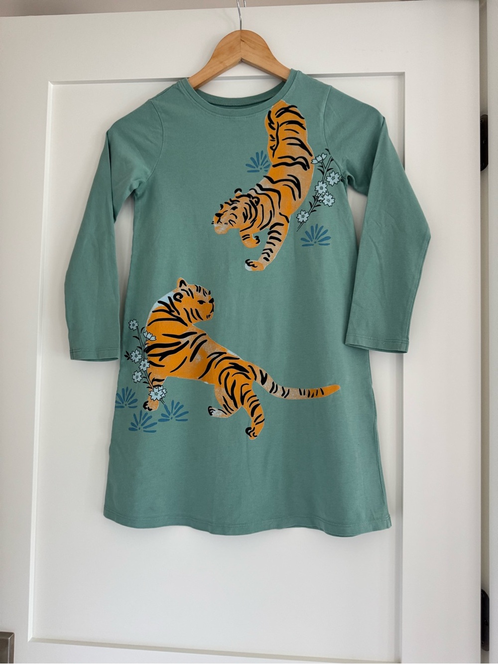 Tea Collection Green Girls Long Sleeve Dress Size 8